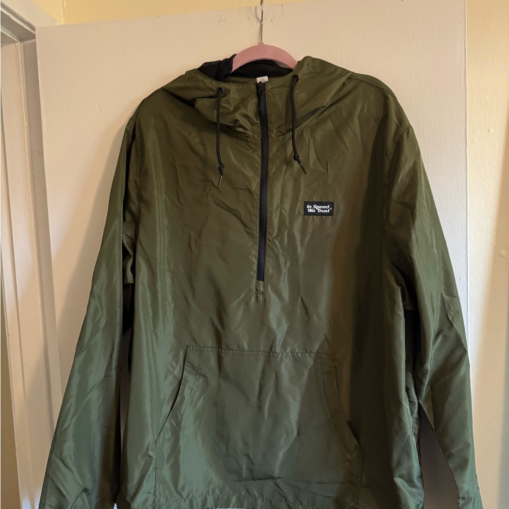 Olive Green Lightweight Windbreaker